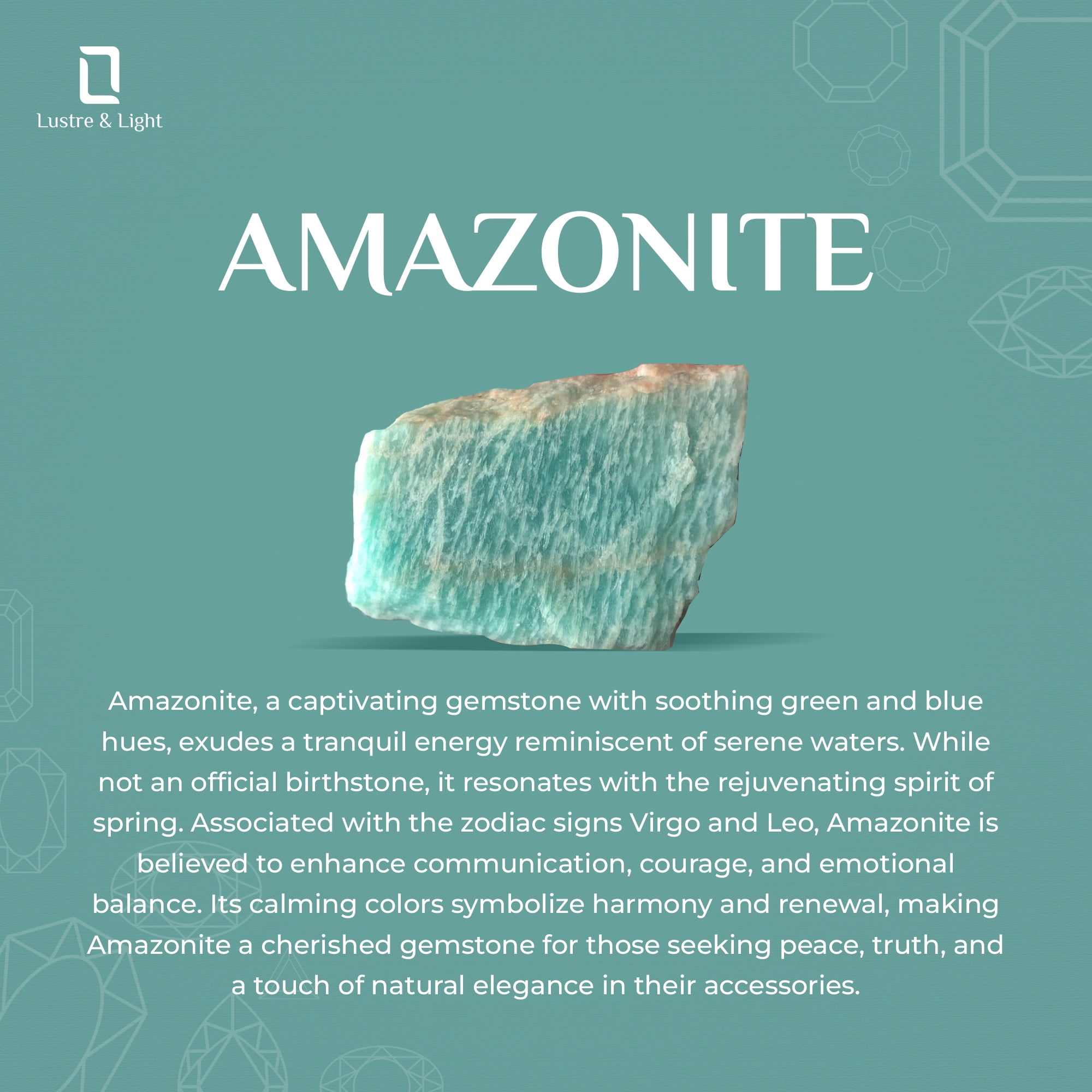Natural Amazonite Rough Shape Stud Earrings in Sterling Silver for Women, September Birthstone Jewelry for Her Birthday, Wedding Anniversary, Christmas, Mothers Day