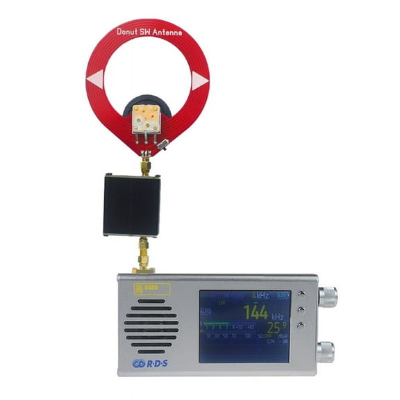 TEF6686 Radio Receiver AllBand FM/MW/Shortwave HF/LW Radio Portable Handheld Radio with Donut Antenna Amplifier Silver,A