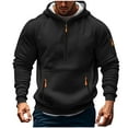 thumbnail image 3 of Xcmzpl Big and Tall Hoodies for Men Quarter Zip Tactical Sweatshirts Solid Cargo Pullover Causal Loose Gym Athletic Hoodie Zipper Pocket, 3 of 6