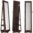 thumbnail image 6 of SogesPower Full Length Mirror Jewelry Cabinet Free Standing Armoire Storage Organizer Brown, 6 of 8