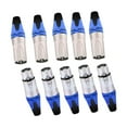 thumbnail image 2 of 10 piezas de conector de cable XLR macho y hembra de aleación de conector de línea de micrófono compacto azul, 2 of 9