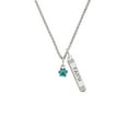 thumbnail image 2 of Delight Jewelry Silvertone Mini Translucent Teal Paw Silvertone Believe Faith Prayer Hope Bar Charm Necklace, 23", 2 of 4