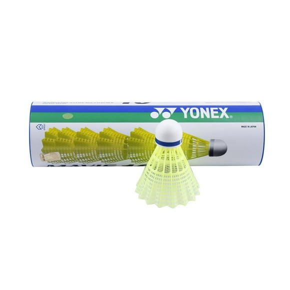 Yonex Mavis 10 Badminton Shuttlecocks Nylon | Yellow , Pack Of 6 , Cork Base & Nylon Skirt