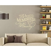 Best Memories Made in the Country Wall Quotes Vinyl Decals Sticker, 23x18-Inch, Beige