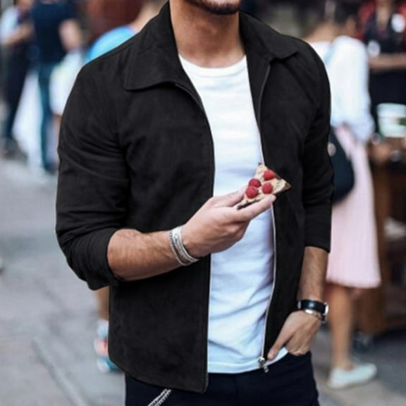 Tejiojio Man Jackets Fall And Winter Clearance Men's Fashion Casual Solid Color Jacket Outdoor Zipper Jacket Tooling Jacket