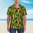 thumbnail image 2 of Honeii Corn 2 Print Men’s Hawaiian Shirt,Classic Button-Down Short Sleeve Shirt, for Beach, Vacation, and Outdoor Activities,Medium, 2 of 7