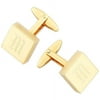 Personalized High Polished 14kt Gold-Plated Square Cuff Links