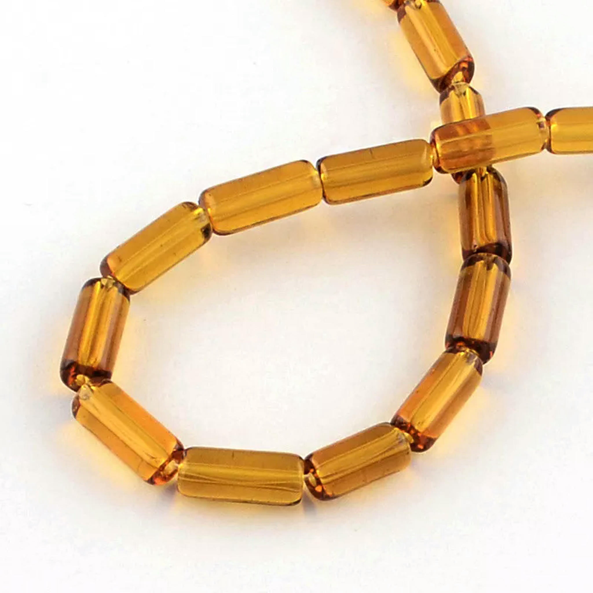 EOEMY 20 Strds Assorted Transparent Glass Tube Beads Loose Spacers 10X4mm Craft 12.5"
