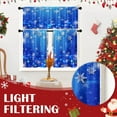 thumbnail image 4 of Kitchen Curtains Blue Snowflakes Ball Christmas Glitter Valances and Window Curtains 3 Pcs Set Snow Xmas Diamond Star Winter Short Tier Curtain for Room Treatment Small Kitchen Window Decor, 4 of 7