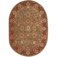 thumbnail image 2 of Safavieh Heritage Rothesay Oriental Wool Area Rug, Moss/Rust, 4'6" x 6'6" Oval, 2 of 7