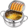 thumbnail image 1 of Sartén Tempura Ycxmjyr grande de 4.4 cuartos de galón con termómetro, 1 of 7