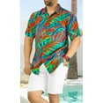 thumbnail image 2 of LA LEELA Men's Men Vacation Beach Shirt Holiday Hawaii Shirt Short Sleeve Summer Tops Button-Down Collar Shirts For Men S Tropical, Multi, 2 of 5