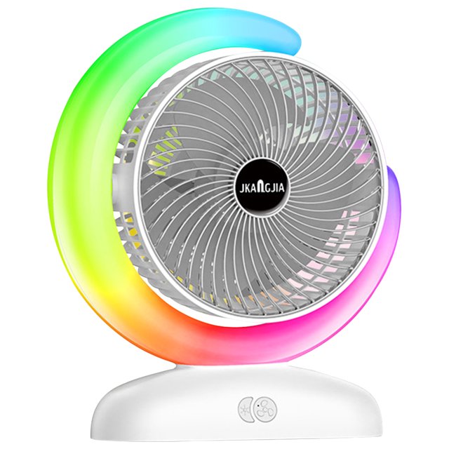 Ventilador de mesa recargable por USB teledirigido con ventilador circulador de aire ligero colorido