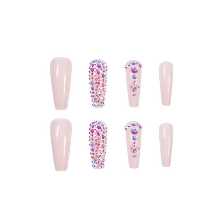 luxury French Press on Nails Coffin Fake Nails Long Acrylics Full