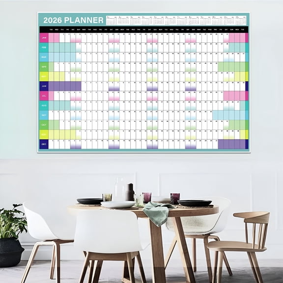 CCOCC 2026 Large Wall Calendar 12 Month Yearly Planner Reversible Horizontal Vertical with Stickers Academic Organizer 29X20In