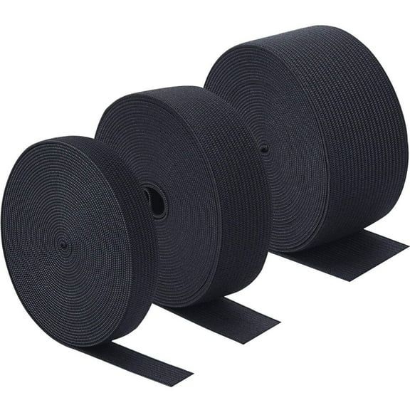 3 Rolls Sewing Stretch Elastic Band Spool, 3/5, 1, 1-1/2 Inch in Width, 5.5 Yard