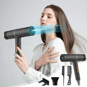 HOARBOEG Electric Hair Dryer High-power Electric Hair Dryer Home Hair Dryer Hot Wind Comb Hair Salon Blowing Comb Small Appliance Clearance Black