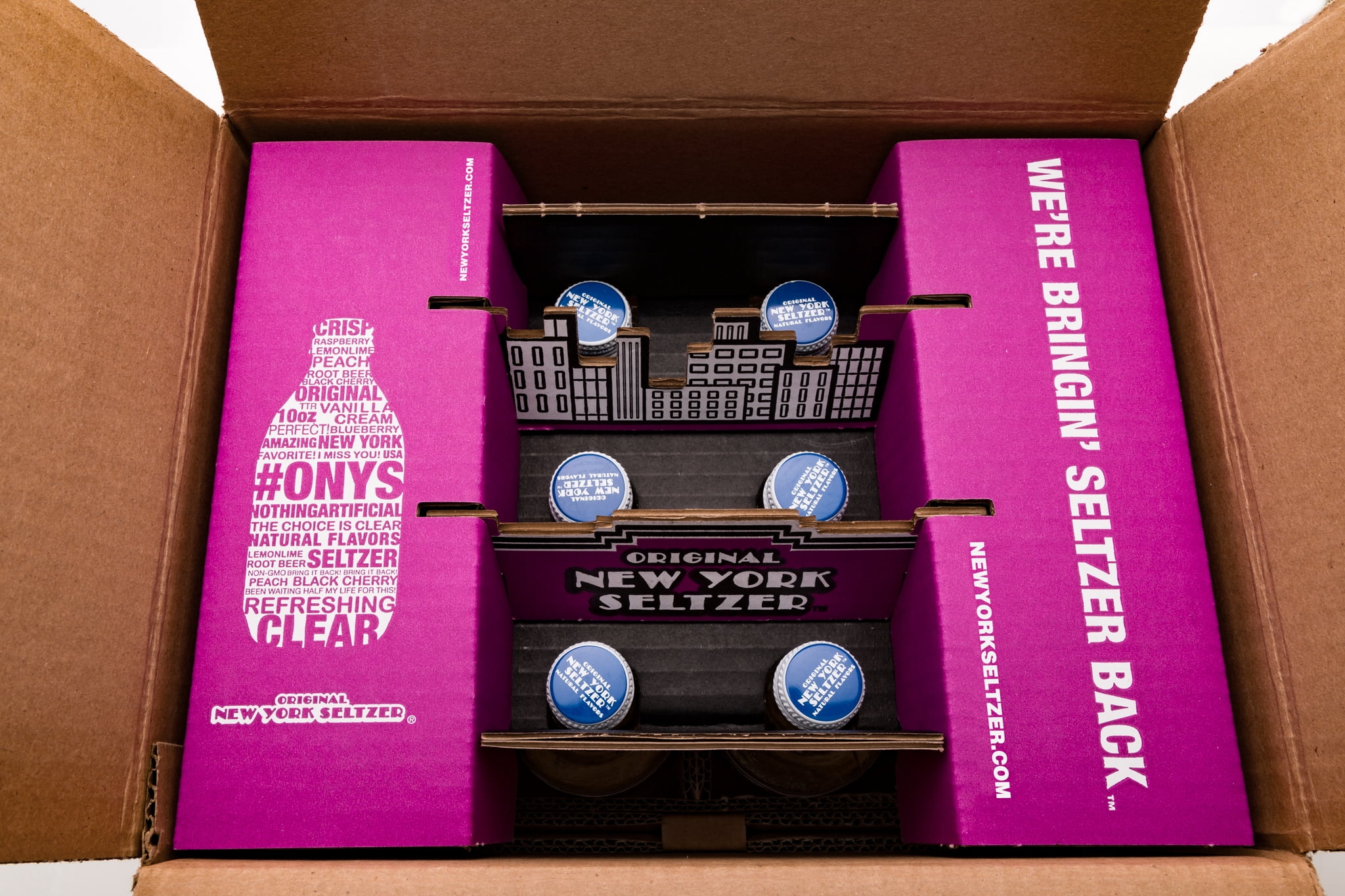 New York Seltzer Raspberry Soda 12/10 fl. oz. bottle Case