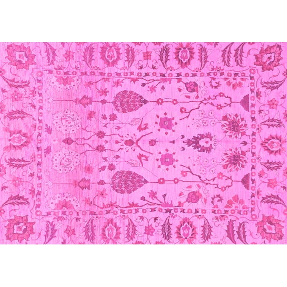Ahgly Company Indoor Rectangle Abstract Pink Modern Area Rugs, 2' x 5'