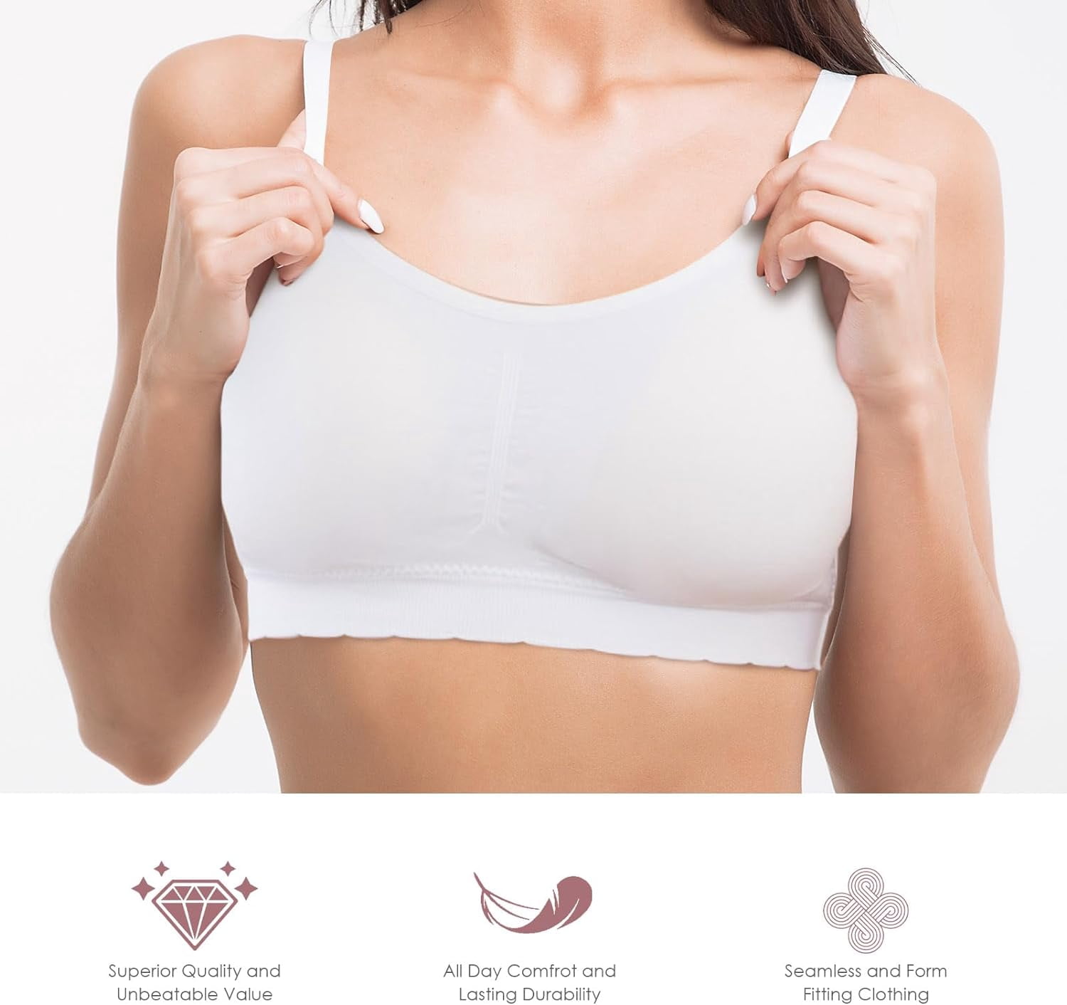 Alyce Ives Intimates Seamless Lace Bra Pack Padded Bra with Removable Cups Lace Bralettes for Women, Medium 5 pcs