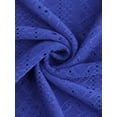 thumbnail image 2 of DARING DIVA Women's Plus V Neck Hollow Flare Short Sleeve Top 3X Royal Blue, 2 of 3