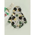 thumbnail image 2 of Seyurigaoka Infant Baby St. Patrick's Day Romper Tops Long Sleeve Round Neck Shamrock Print Hooded Bodysuit, 2 of 9