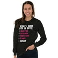 thumbnail image 4 of What I Look For In Guys Husky Lover Women's Long Sleeve T Shirt Brisco Brands L, 4 of 6