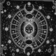 thumbnail image 2 of Altar Butaro Towel Witchcraft Supplies Square Silver Tablecloth Ancient Spiritual Pagan Heaven Cloth with Sun and Moon Fringe 150*130cm, 2 of 5