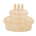 thumbnail image 2 of Unfinished Wood Etched Two Tier Birthday Cake Shape 18" / 1/4", 2 of 2