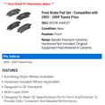thumbnail image 2 of Front Brake Pad Set - Compatible with 2003 - 2009 Toyota Prius 2004 2005 2006 2007 2008, 2 of 2