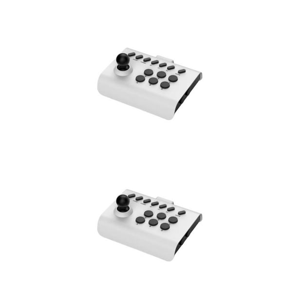 Injueey Joystick inalámbrico Suministros para juegos Base antideslizante Conexión rápida Mano de obra fina Tamaño compacto Control Stick Blanco negro 2Conjunto