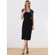 thumbnail image 3 of Satén Shrug Bolero Cap Sleeve Business Open Front Crop Cardigan para mujer Azul M, 3 of 6