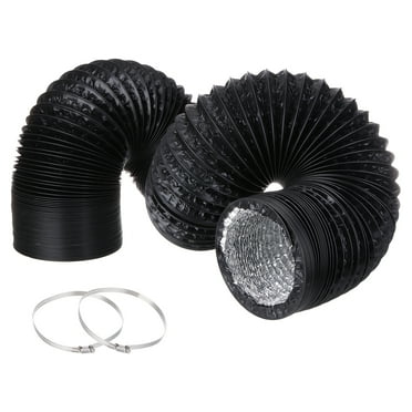 Uxcell Dryer Vent Hose 6 inch 8 Ft Air Ducting for Heating Cooling Ventilation and Exhaust with 2 Clamps, Black