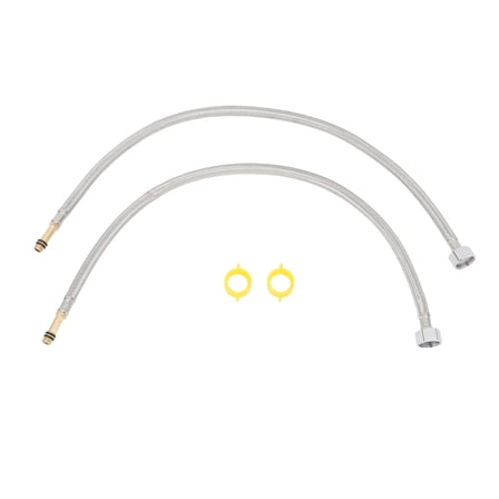 BIMZUC 2‑Pack Stainless Steel Braided Water Supply Hose, 23.6‑in Universal Cold/Hot Faucet Connector for Kitchen & Bathroom