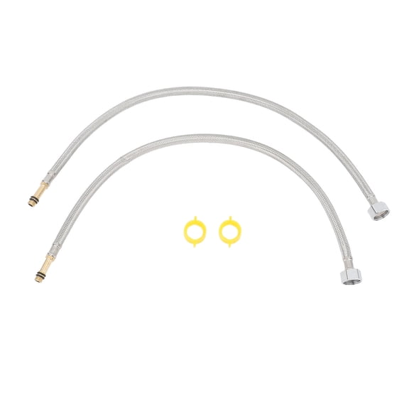 BIMZUC 2‑Pack Stainless Steel Braided Water Supply Hose, 23.6‑in Universal Cold/Hot Faucet Connector for Kitchen & Bathroom