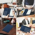thumbnail image 7 of Fintie Server Book Organizer with Zipper Pocket Unisex PU Leather Bifold Wallets, Navy, 7 of 7