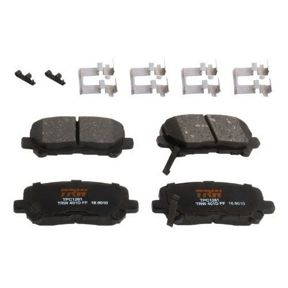 TRW TPC1281 Premium Ceramic Rear Disc Brake Pad Set Fits select: 2011-2017 HONDA ODYSSEY, 2009-2011 HONDA PILOT