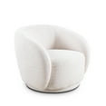 thumbnail image 2 of 360° Swivel Chair For Home Use, Boucle Fabric, Solid Wood, Modern White Appearance Accent Chair, Fabric Upholstered Armchair Living Room, With Wood Frame, 2 of 3