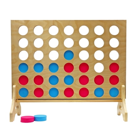 Tailgating Pros Premium Giant Four in a Row with Carrying Case - Jumbo Oversized Outdoor Yard Game - Connect Multiple Pucks in a Row to Win - Many Puck Colors Available!