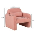 thumbnail image 3 of Minimalist Teddy Fleece Single Sofa Chair With Arms And Pillow, Grey Accent Chair For Living Room And Bedroom,Pink, 3 of 15