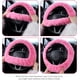 thumbnail image 4 of Juego de 2 fundas de volante de felpa con funda de palanca de cambios suave, cálida y antideslizante: decoración de coche para mujeres y niñas., 4 of 5