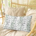thumbnail image 4 of Green Grey Botanical Pillow Covers, Linen Long Throw Pillow Case, Spring Floral Summer Farmhouse Holiday Pillow Protector Decorative Cushion Cover for Living Room/Bedroom 20" x 36", 4 of 8