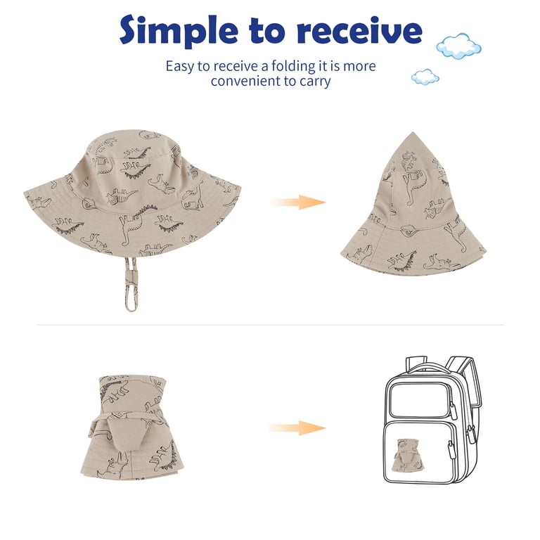 Toddler Sun Hat with UPF 50+ and Dinosaur Print photo 4
