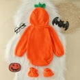 thumbnail image 6 of GPAECEAD Baby Halloween Costumes Newborn Infant Baby Boy Girl Pumpkin Romper Smile Bodysuit Hoodie One Piece Jumpsuit Orange, 6 of 9
