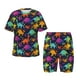 thumbnail image 1 of Fotbe Colorful Dinosaur Pijama Estampada de 2 Piezas para Niños – Ropa de Dormir de Manga Corta Cómoda para Niños y Niñas, Camiseta y Shorts de Algodón-Large, 1 of 6