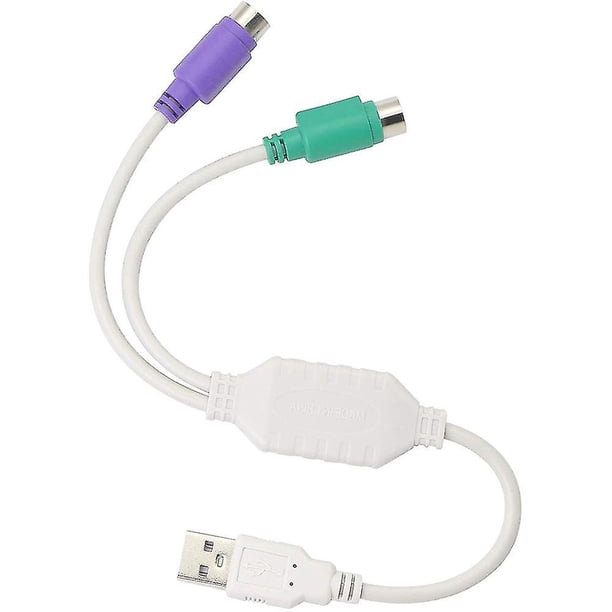 Adaptador de cable USB Ps2 para teclado y mouse con interfaz Ps/2, controlador USB incorporado y soporte para puerto Ps2 de interruptor Kvm