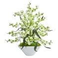 thumbnail image 2 of Nearly Natural Dancing Lady Orchid Artificial Arrangement in White Vase, 2 of 3