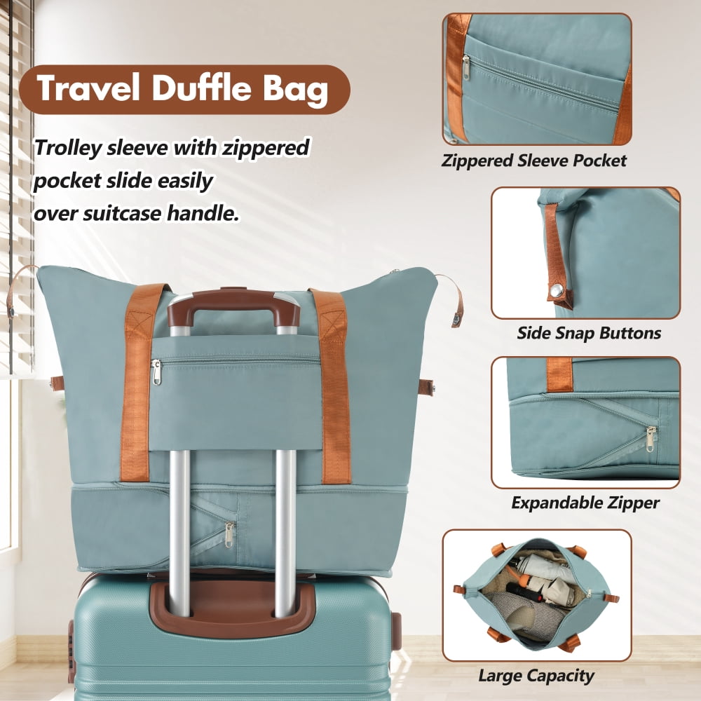 HomePerch 24" Hardshell Luggage Set with TSA Lock, Lightweight Suitcase with Double Spinner Wheels, Vintage Hard Shell Carry-On Cabin Luggage (17.7"×11.2"×26.4"), Airline Approved