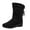 Black, variant on gakvov Snow Boots For Women Low Heel Mid-Calf Boots Winter High Tube Fringed Warm Waterproof Cloth Snow Boots Lazy Shoes
