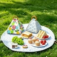 thumbnail image 2 of Foldable Waterproof Picnic Blanket with Carry Handle, 2-in-1 Pyramid Tote Sandproof Outdoor Mat for Beach Park Camping Travel, Random Color (1 Pc), 2 of 8